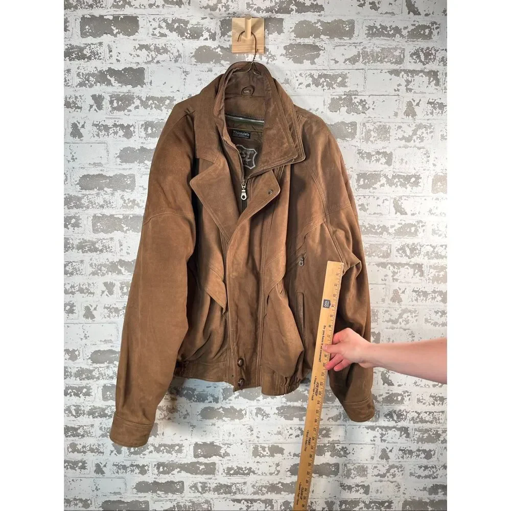 First genuine leather | brown leather bomber jacket with removable lining